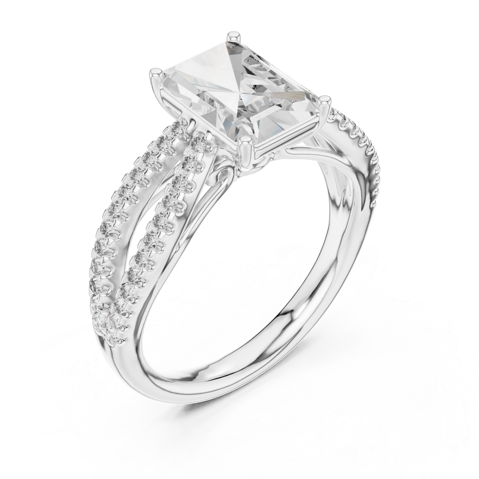 White Gold Radiant Embrace Halo Band Ring Right View