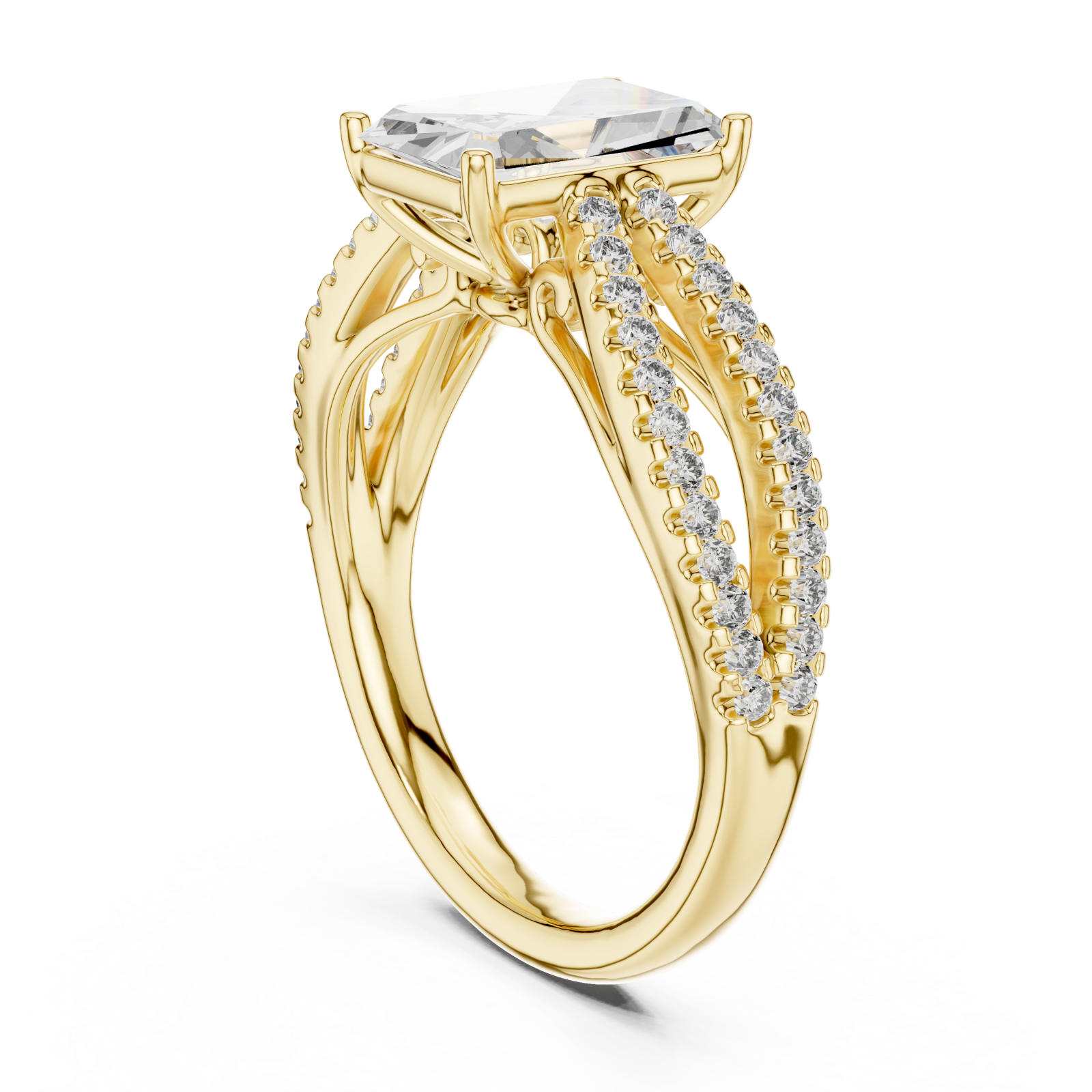  Gold Radiant Embrace Halo Band Ring Left View