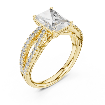 Gold Radiant Embrace Halo Band Ring Right View