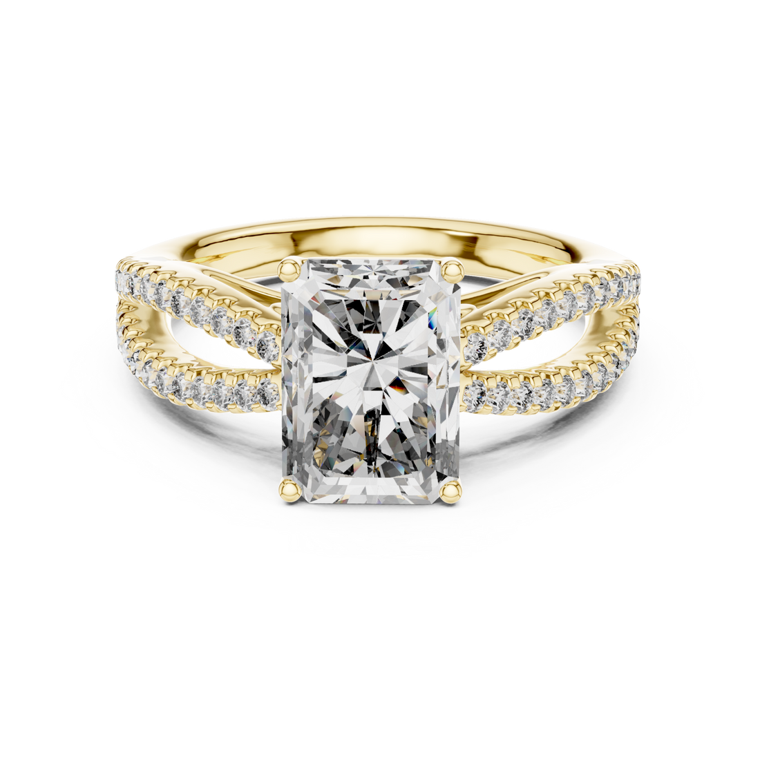 Gold Radiant Embrace Halo Band Ring Right View