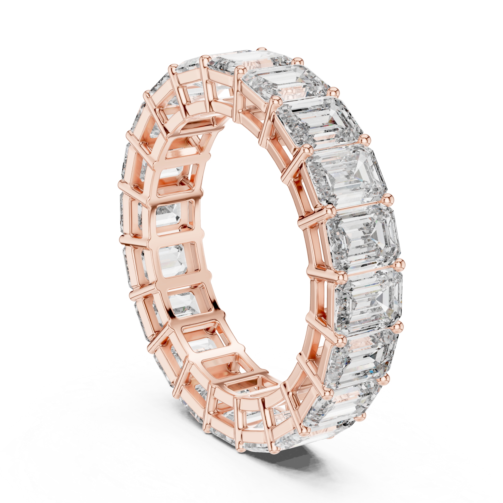  Rose Gold Majestic Cascade Allure Anniversary Band Left View