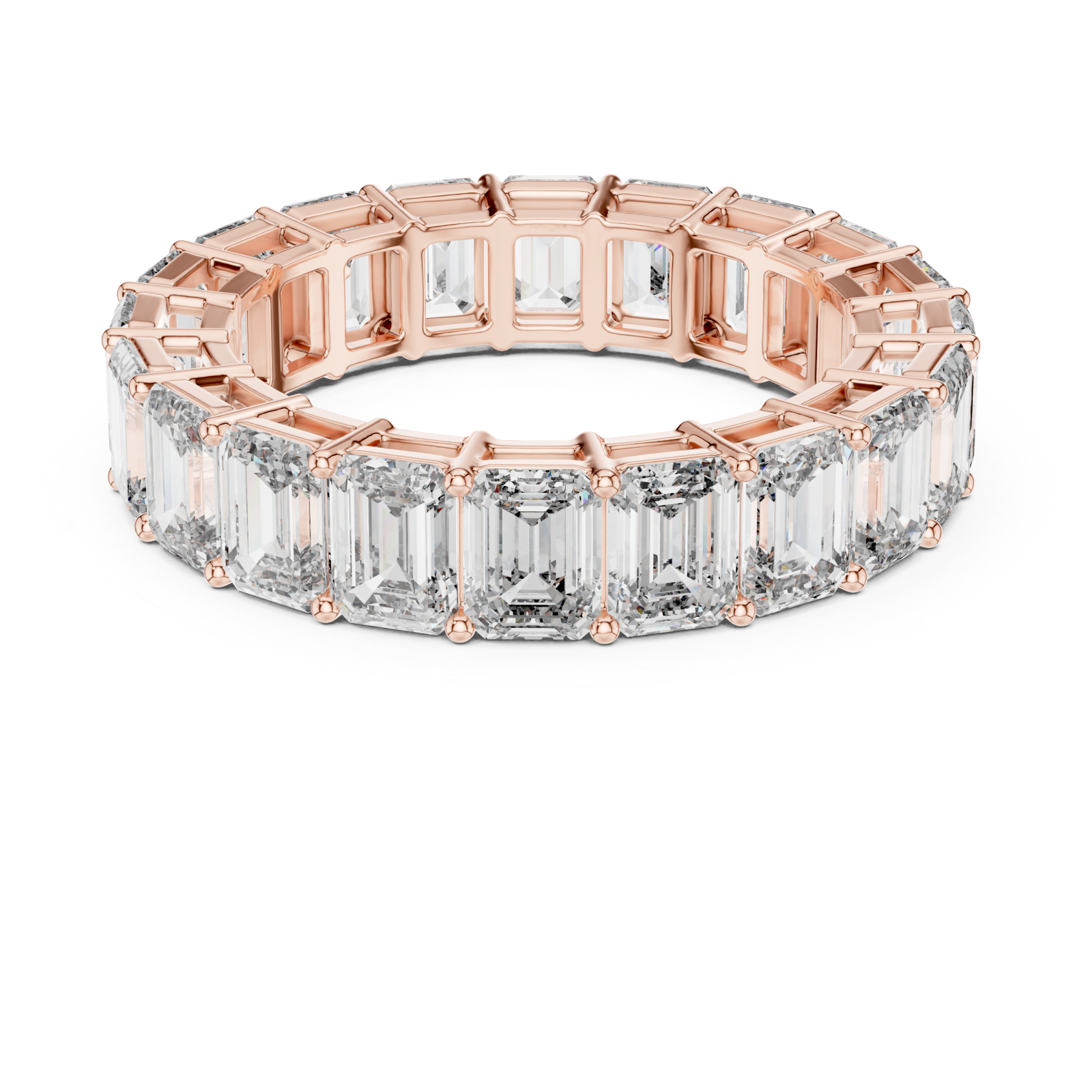  Rose Gold Majestic Cascade Allure Anniversary Band Front View