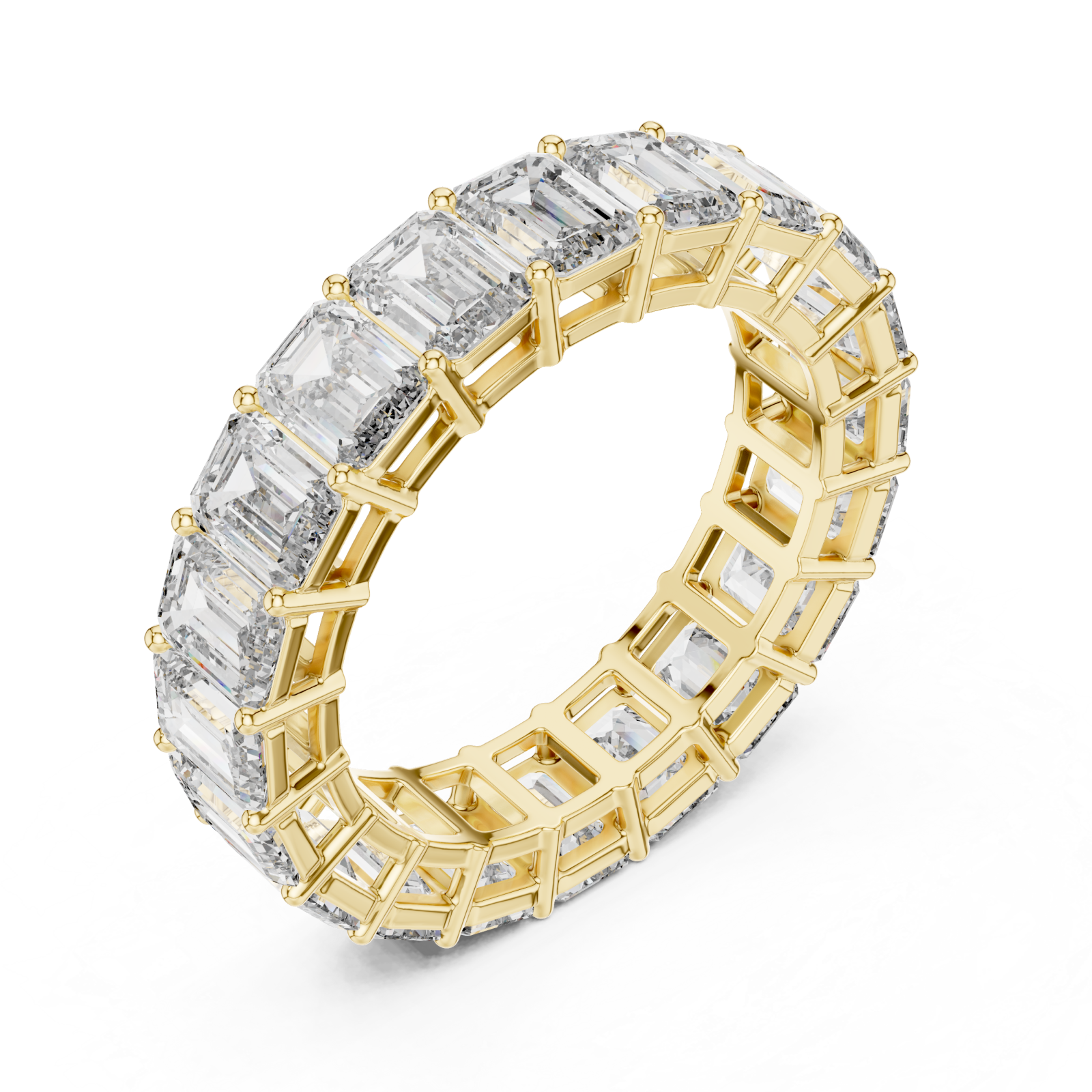 Gold Majestic Cascade Allure Anniversary Band Right View