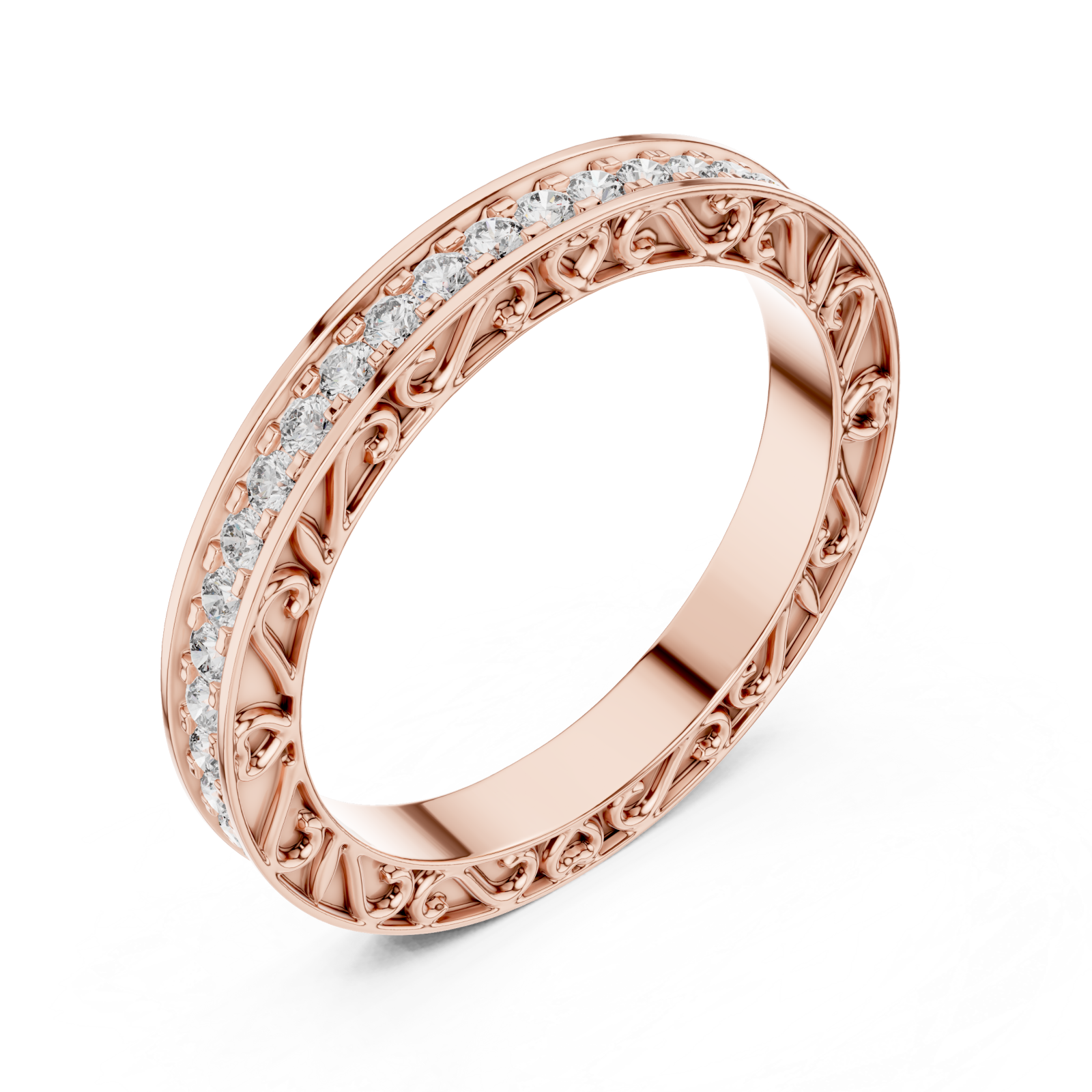  Rose Gold Classic Embrace Adorned Band Right View