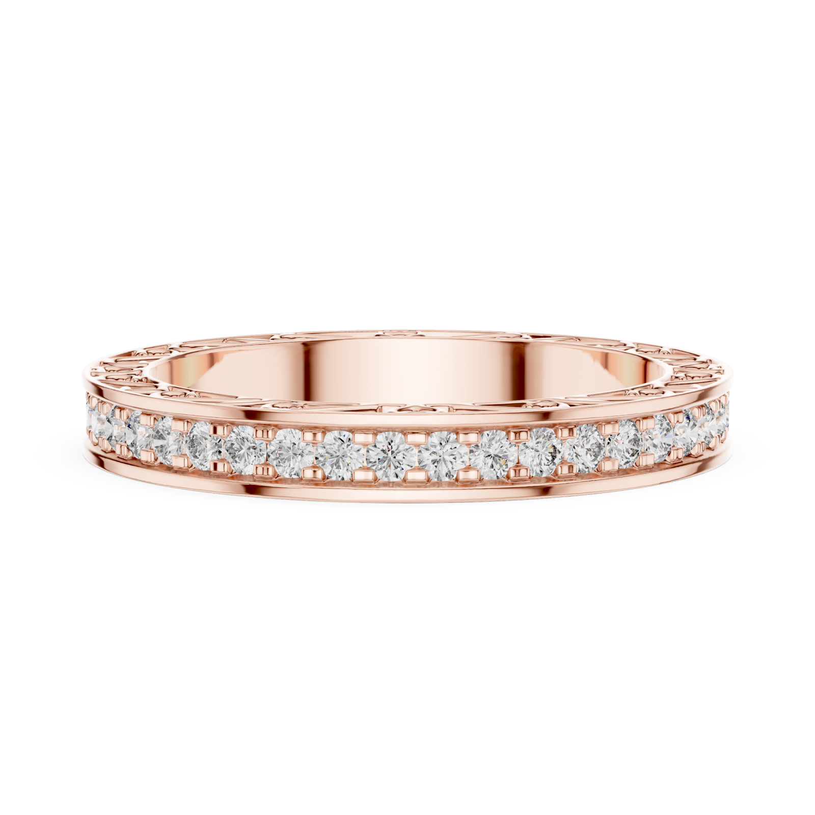  Rose Gold Classic Embrace Adorned Band Side View