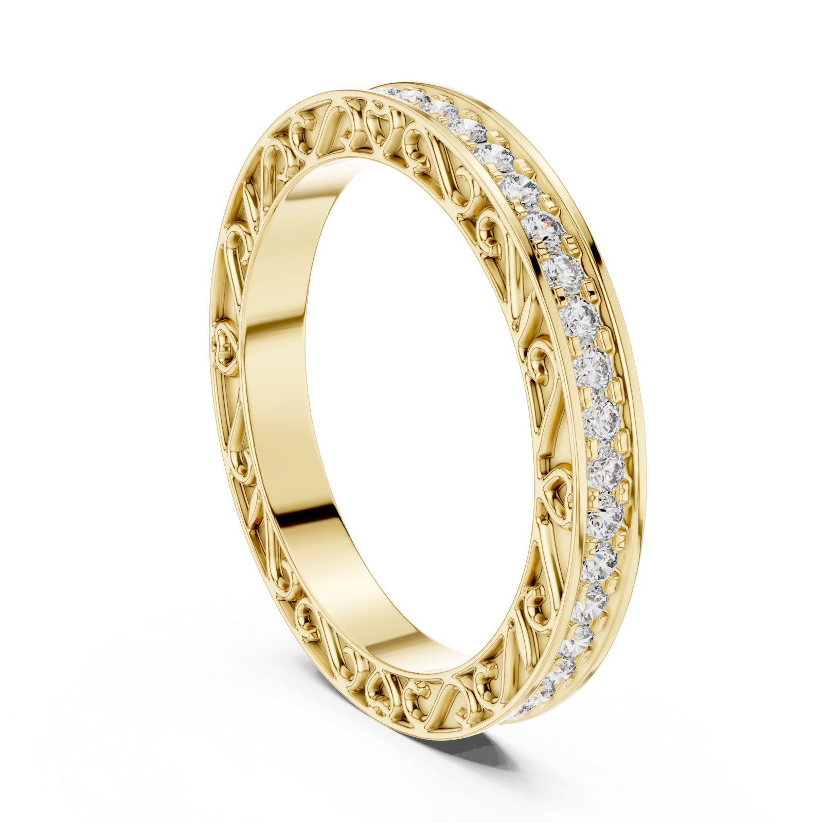  Gold Classic Embrace Adorned Band Left View