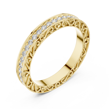 Gold Classic Embrace Adorned Band Right View
