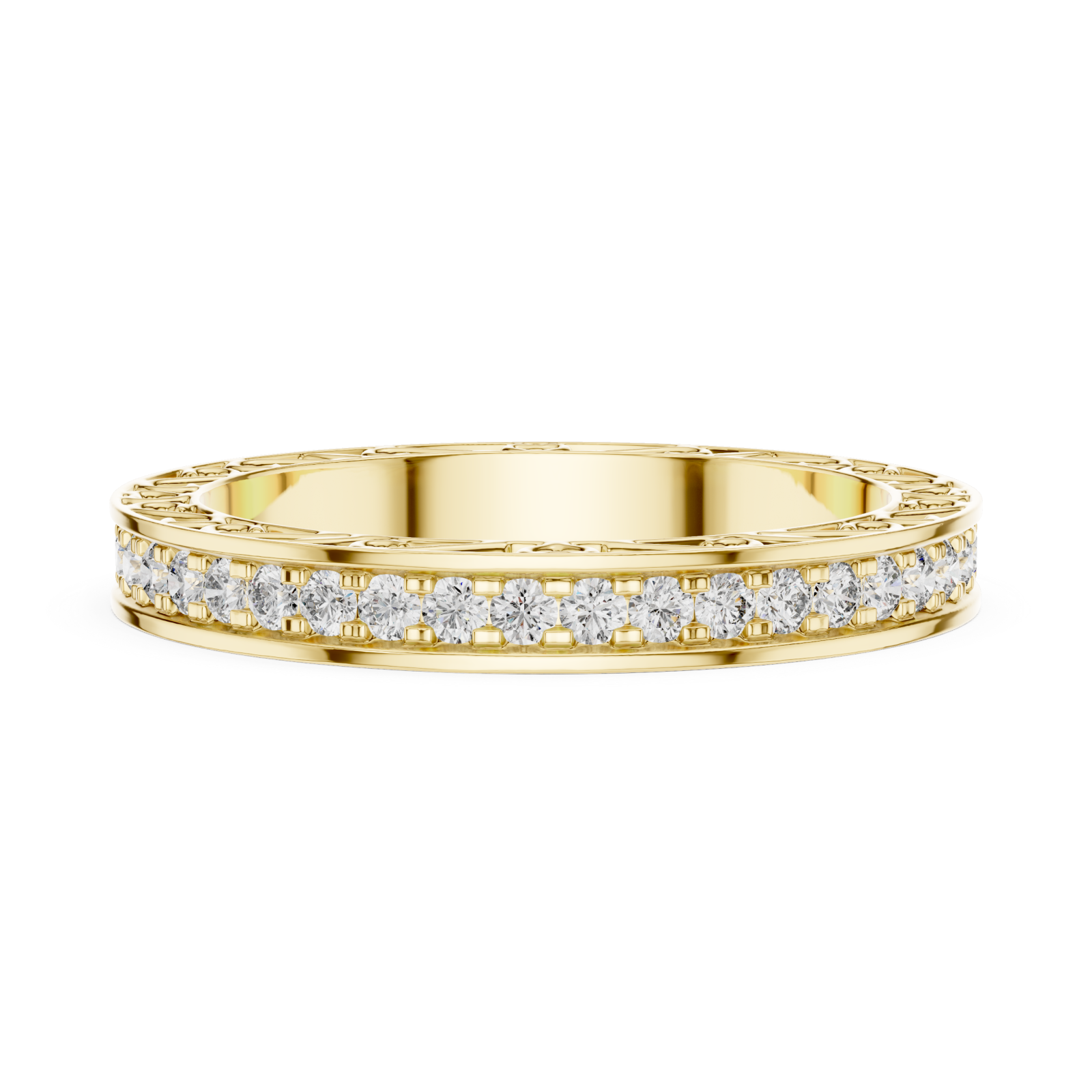  Gold Classic Embrace Adorned Band Side View