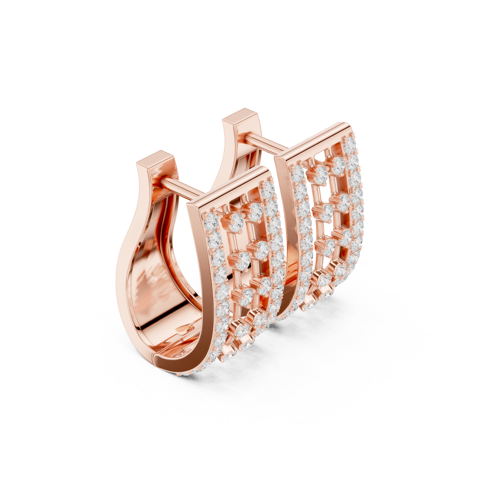 Rose Gold Modern Silhouette Hoop Earrings Left View