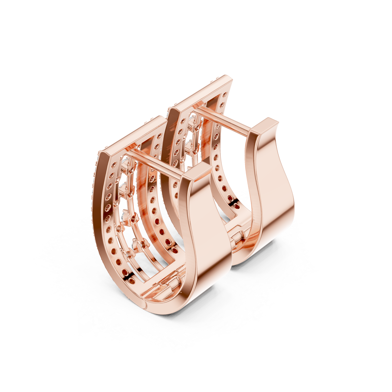  Rose Gold Modern Silhouette Hoop Earrings Right View