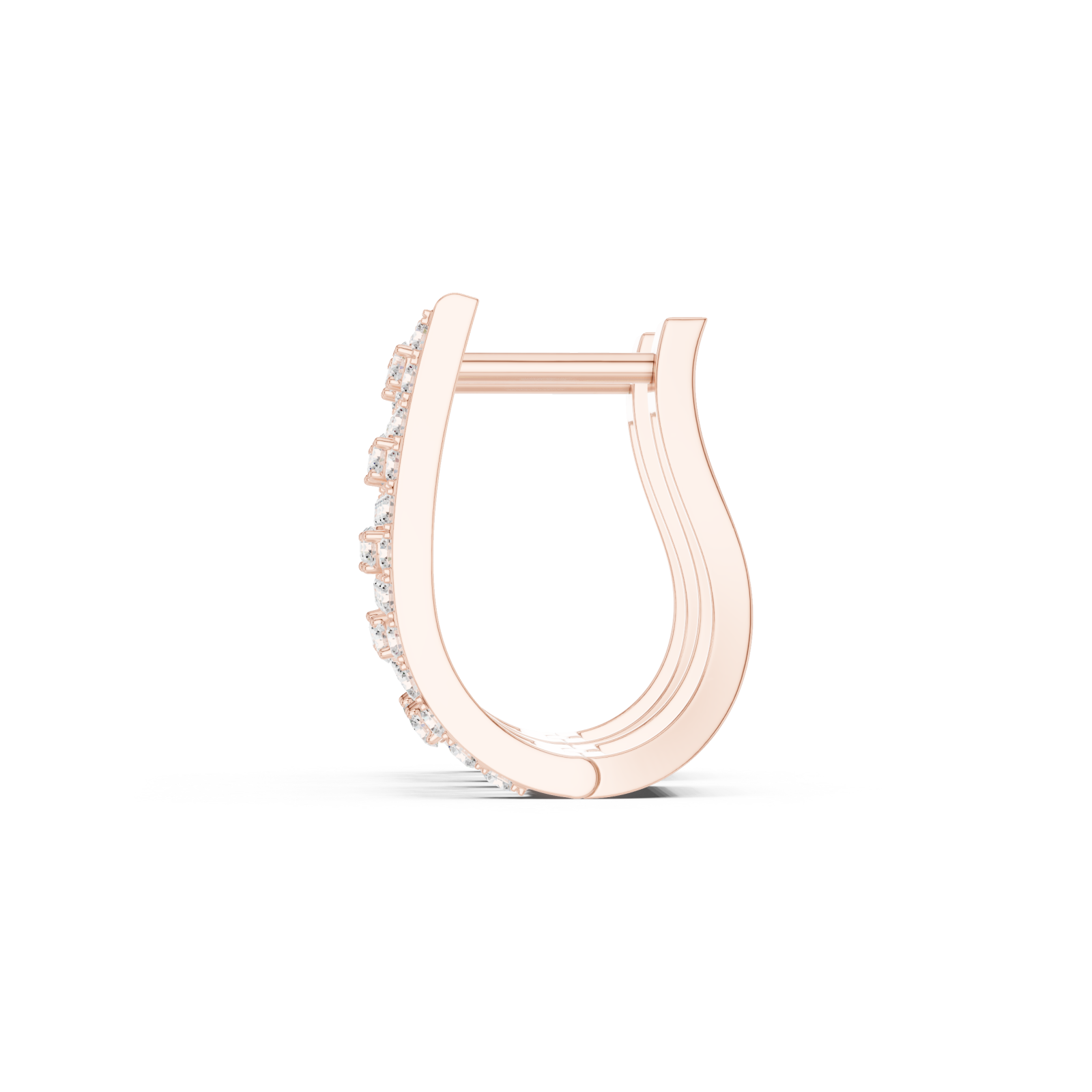  Rose Gold Modern Silhouette Hoop Earrings Side View