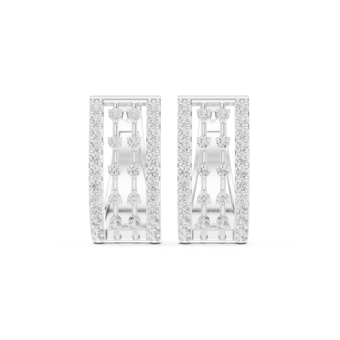  White Gold Modern Silhouette Hoop Earrings Right View