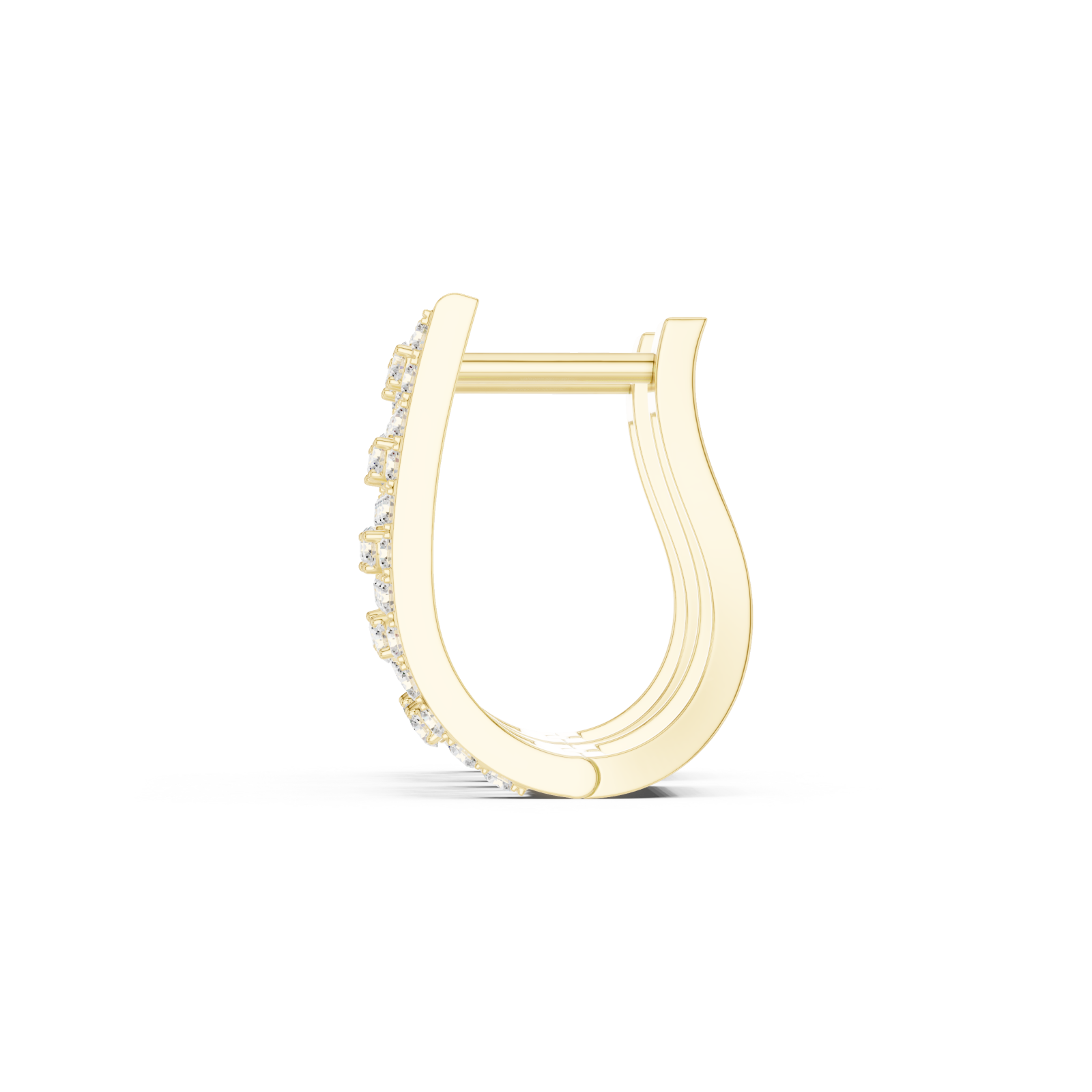  Gold Modern Silhouette Hoop Earrings Side View
