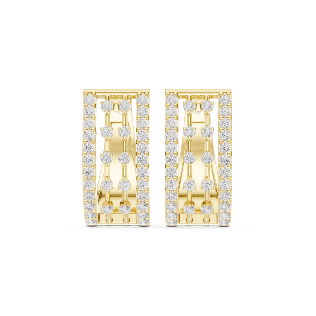 Gold Modern Silhouette Hoop Earrings Right View