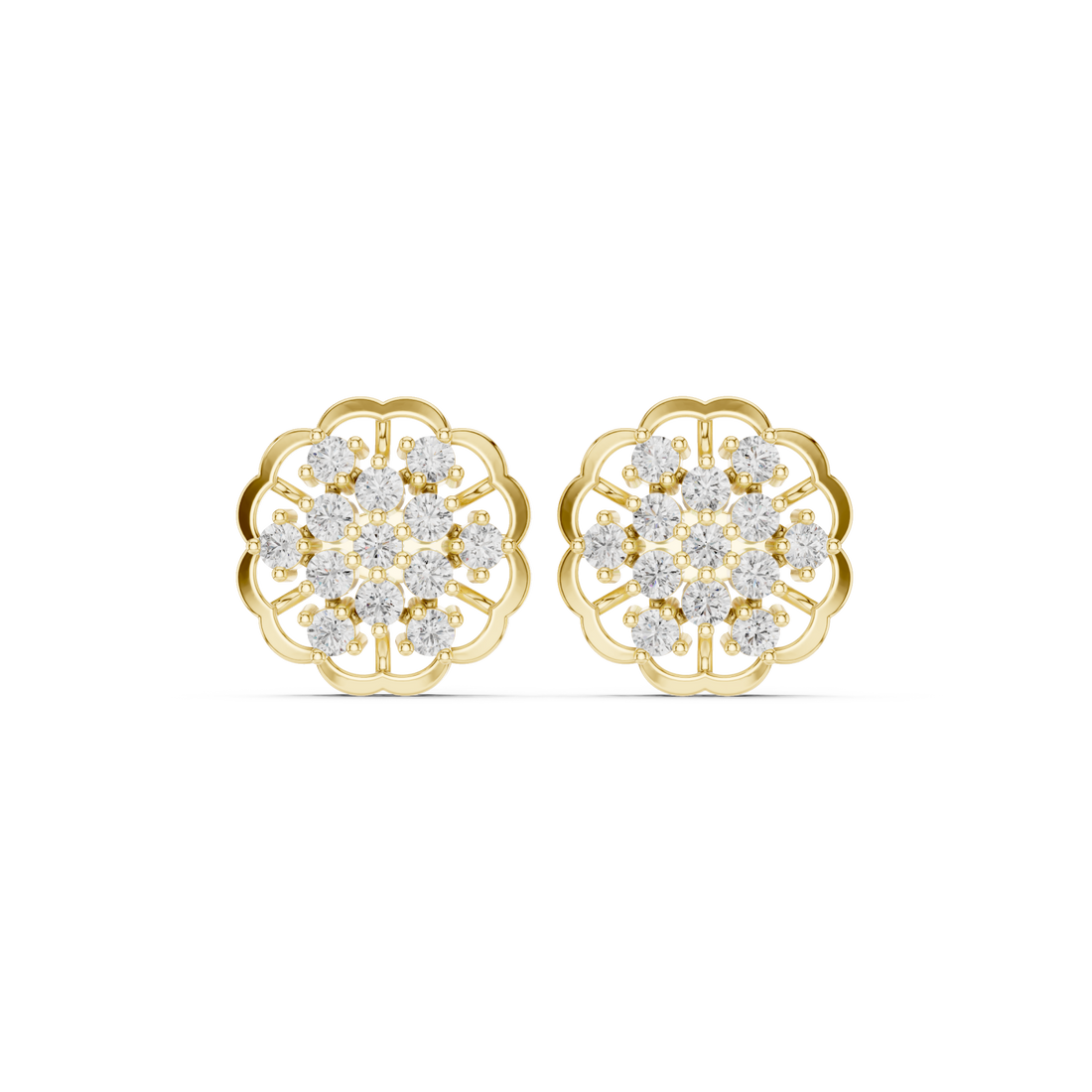 Gold Timeless Filigree Lace Earrings Right View