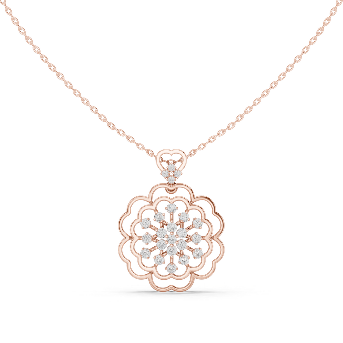  Rose Gold Delicate Petal Embrace Pendant Right View