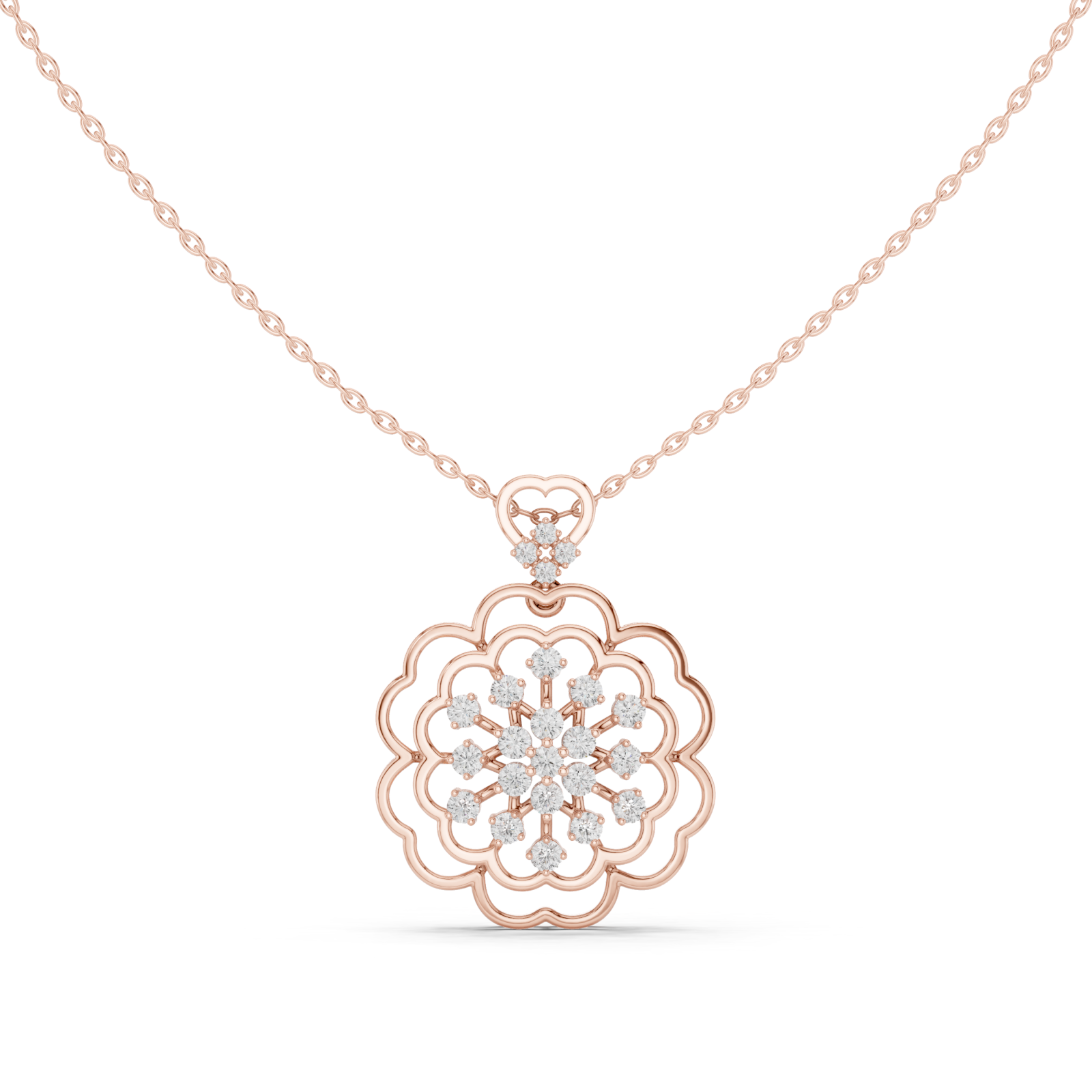  Rose Gold Delicate Petal Embrace Pendant Right View