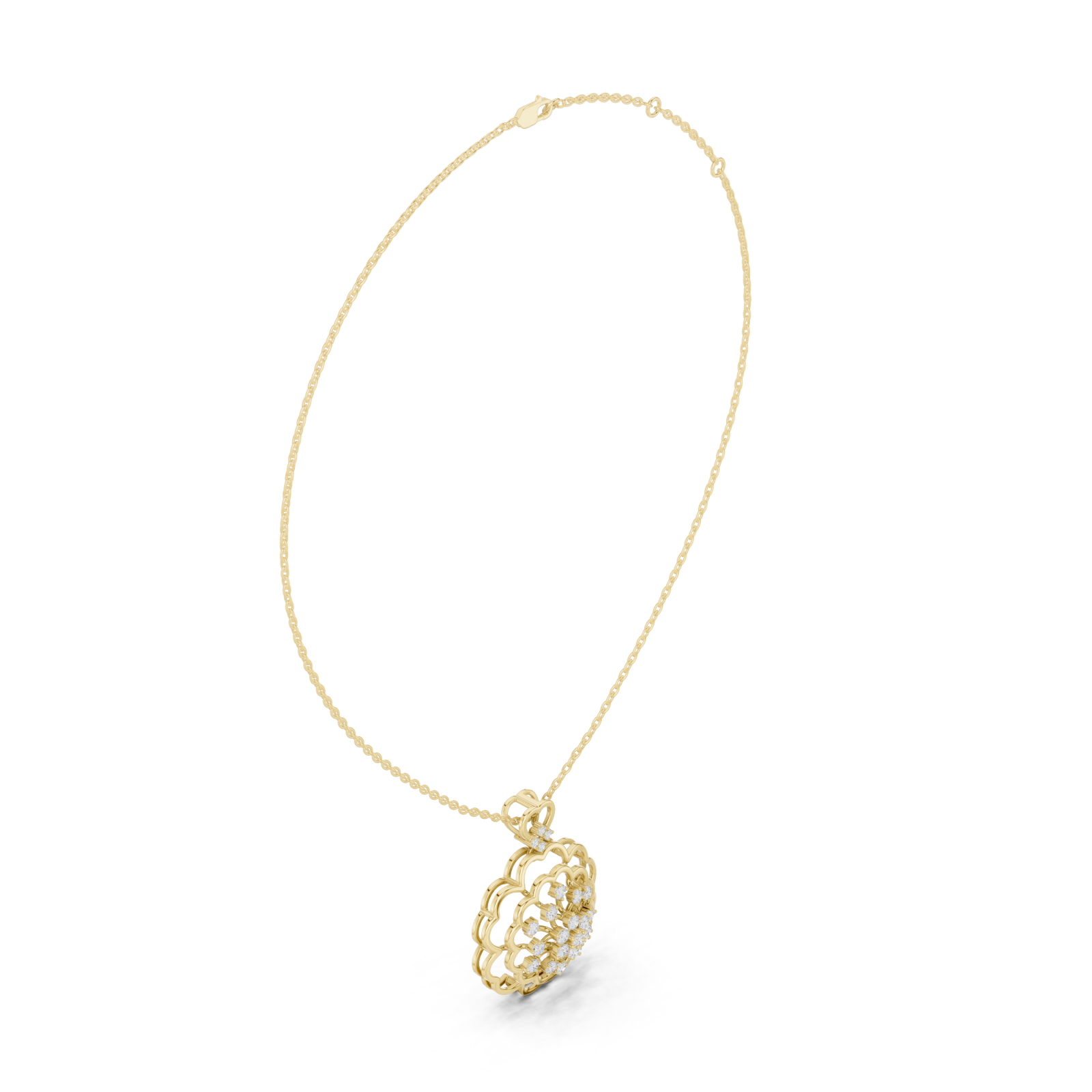  Gold Delicate Petal Embrace Pendant Left View
