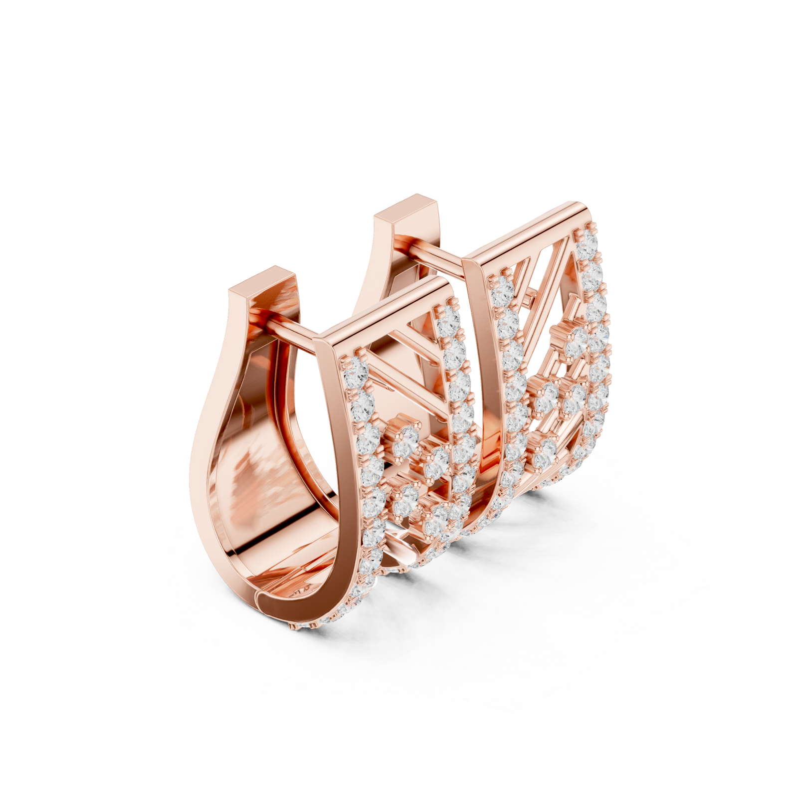  Rose Gold Harmony Hoop Earrings Left View