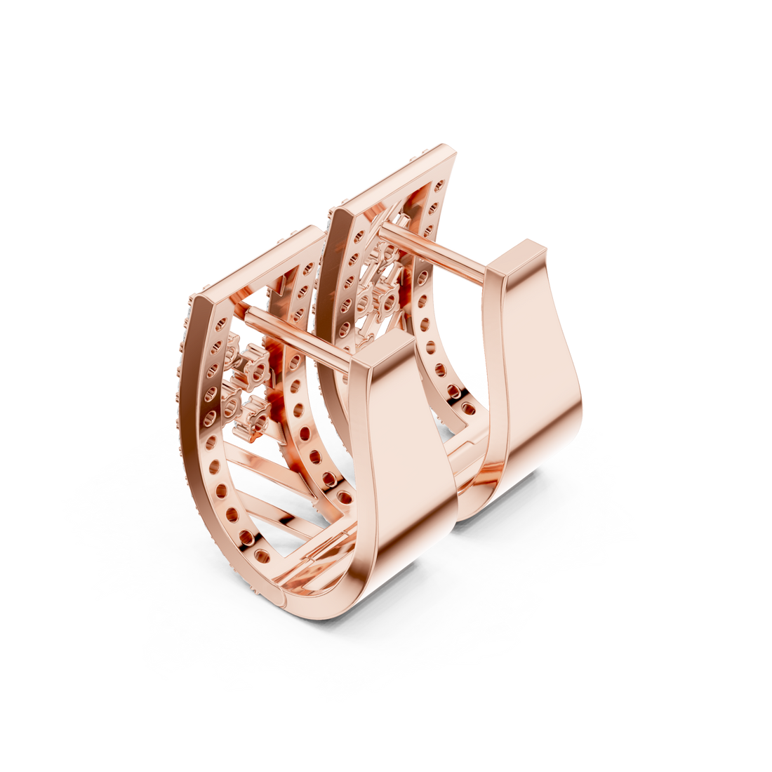  Rose Gold Harmony Hoop Earrings Right View