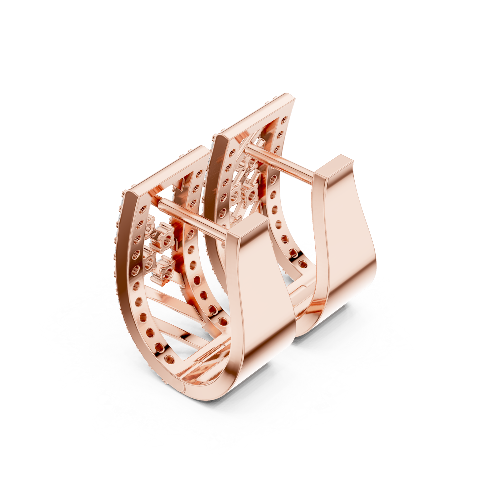  Rose Gold Harmony Hoop Earrings Right View