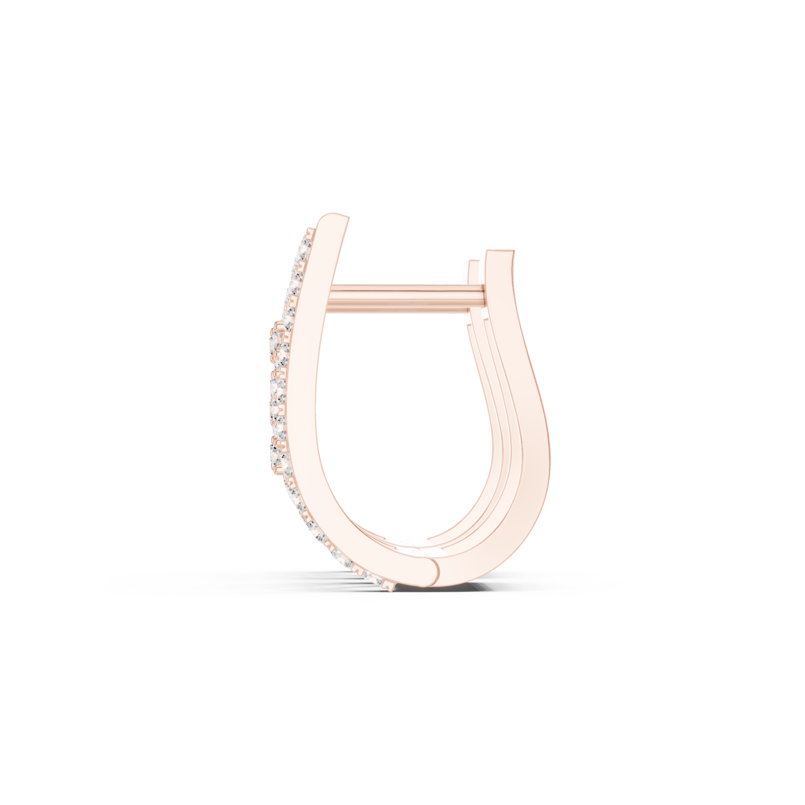  Rose Gold Harmony Hoop Earrings Side View