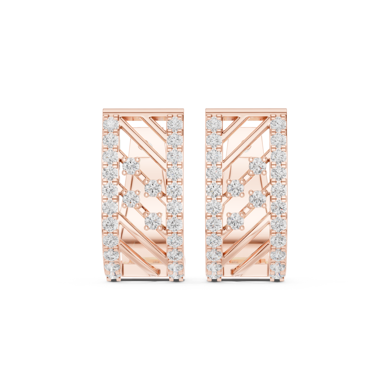  Rose Gold Harmony Hoop Earrings Front View