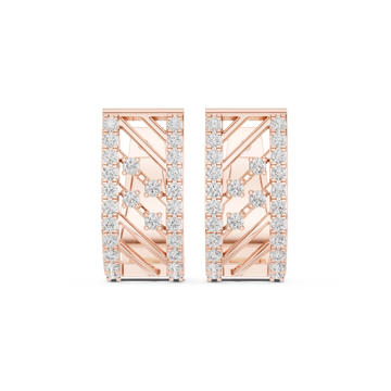  Rose Gold Harmony Hoop Earrings Front View
