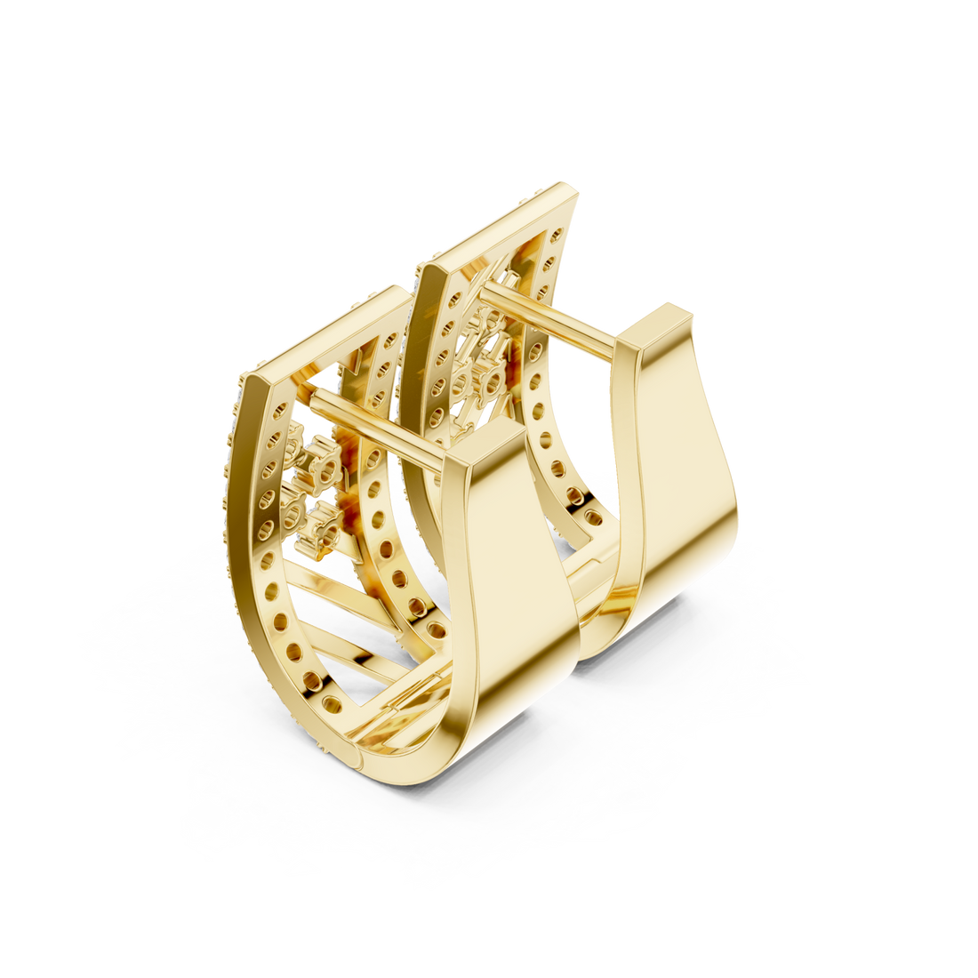 Gold Harmony Hoop Earrings Right View