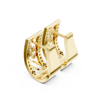 Gold Harmony Hoop Earrings Right View