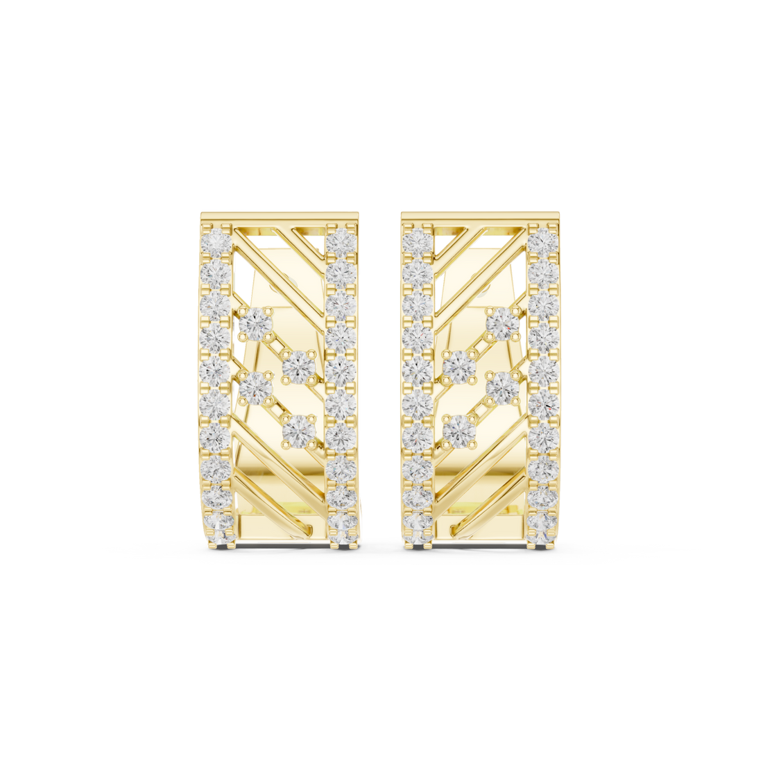 Gold Harmony Hoop Earrings Right View