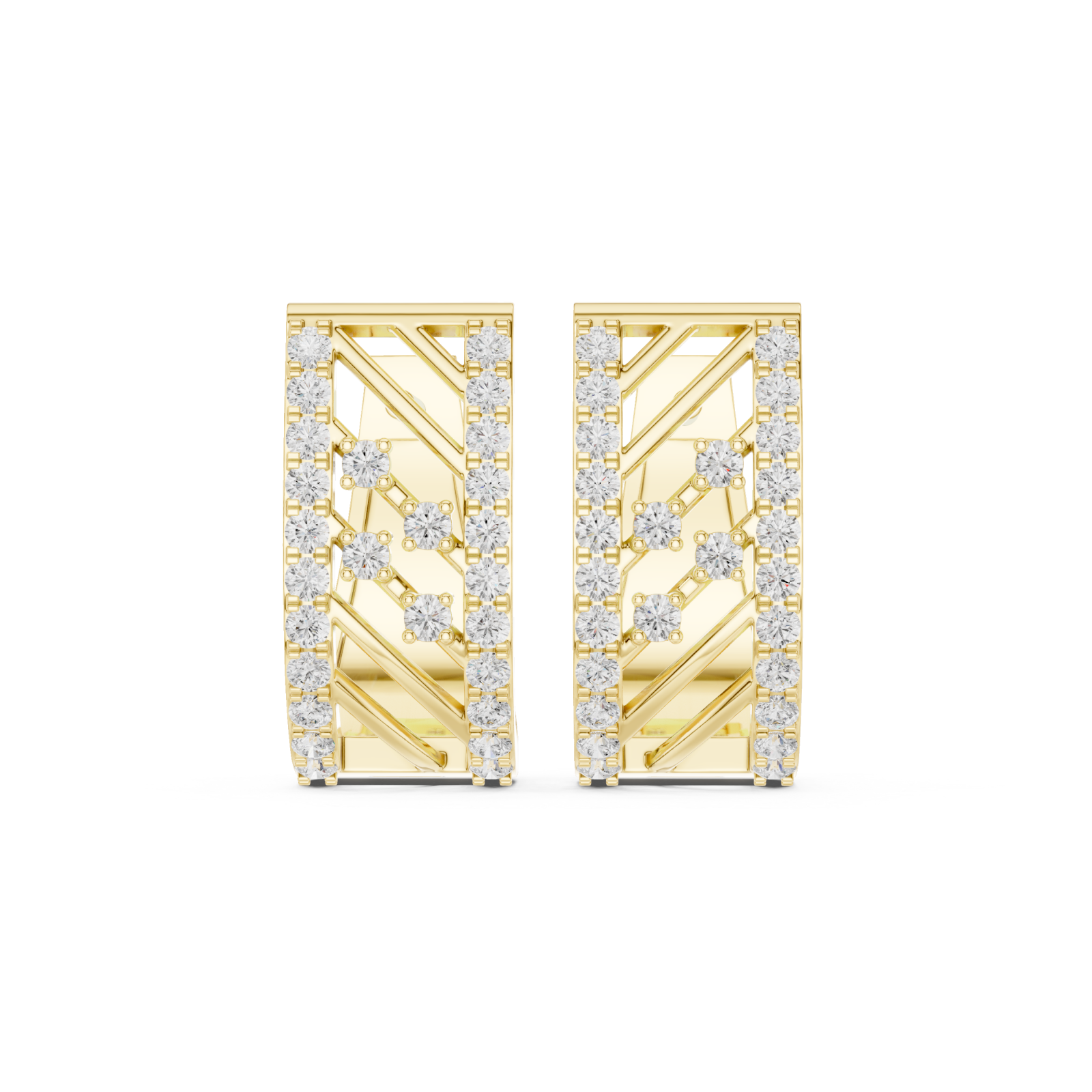  Gold Harmony Hoop Earrings Front View