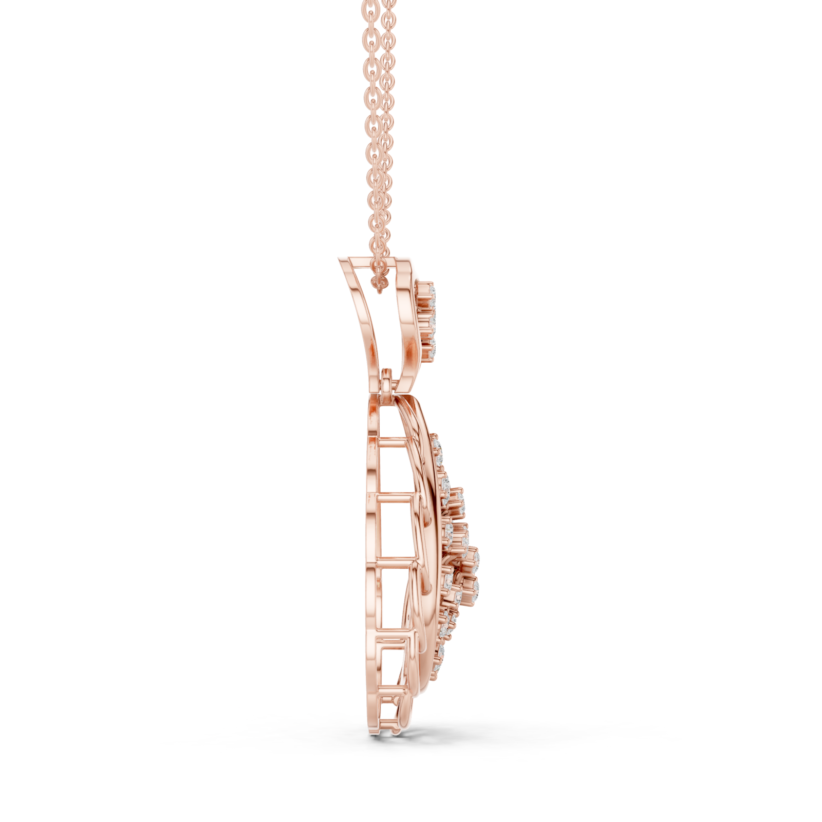  Rose Gold Serenade of Light Pendant Side View
