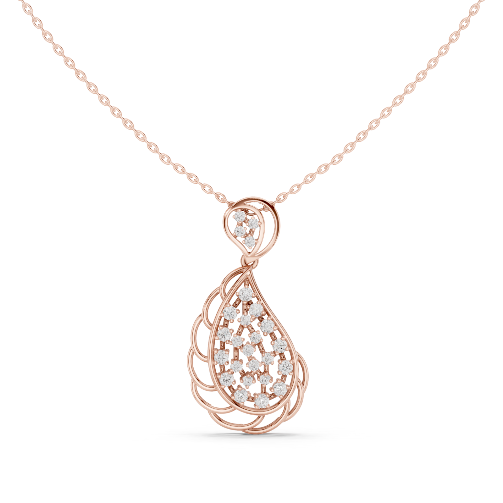  Rose Gold Serenade of Light Pendant Front View