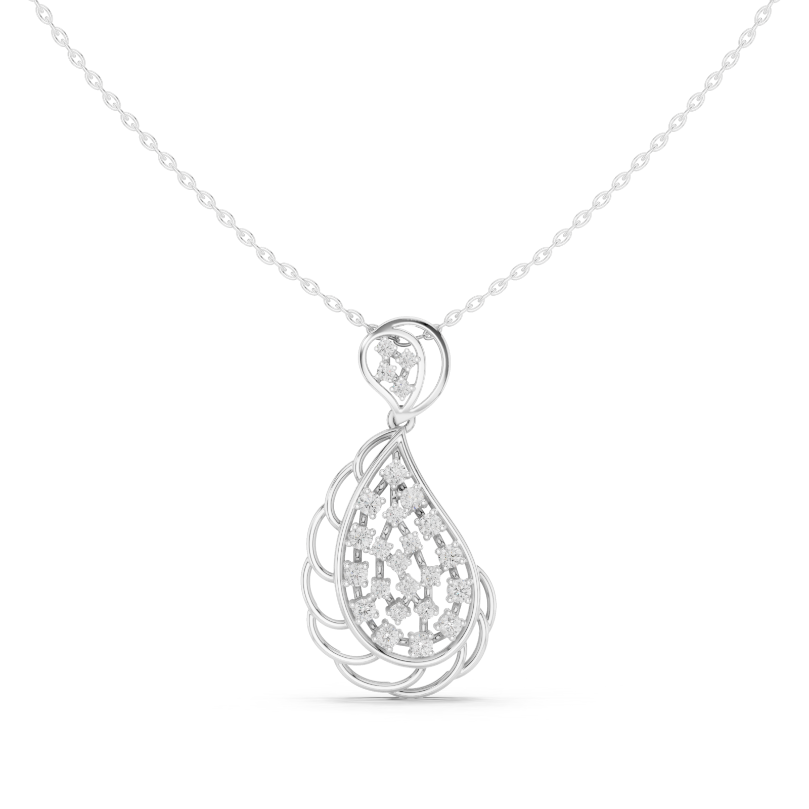  White Gold Serenade of Light Pendant Right View