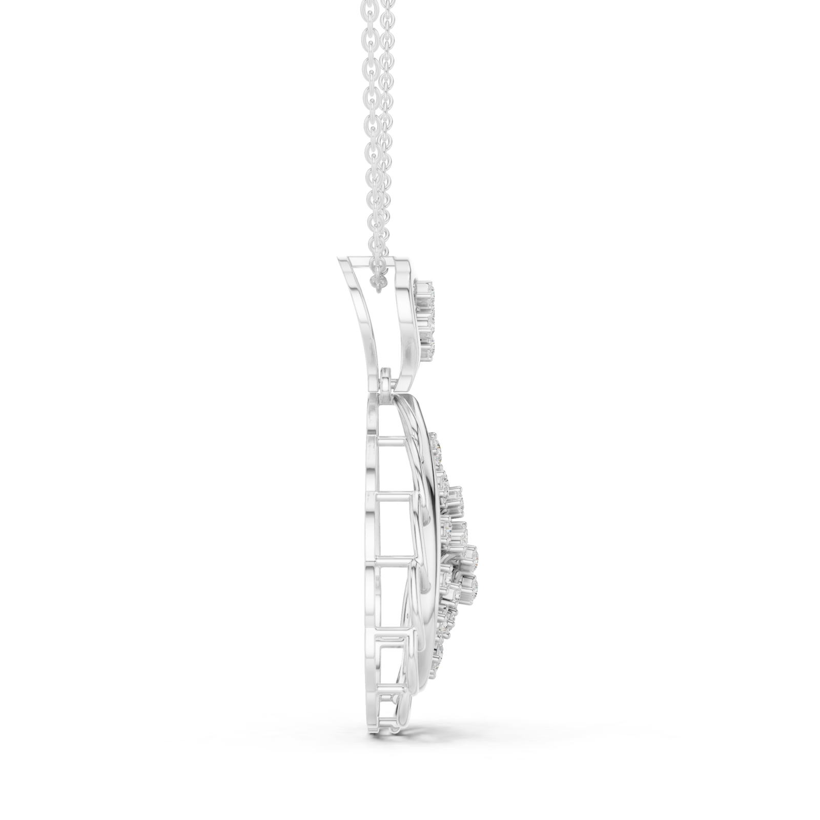  White Gold Serenade of Light Pendant Side View