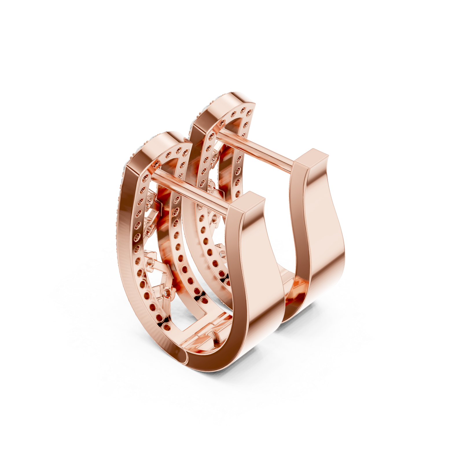  Rose Gold Classic Arc Silhouette Hoop Earrings Right View