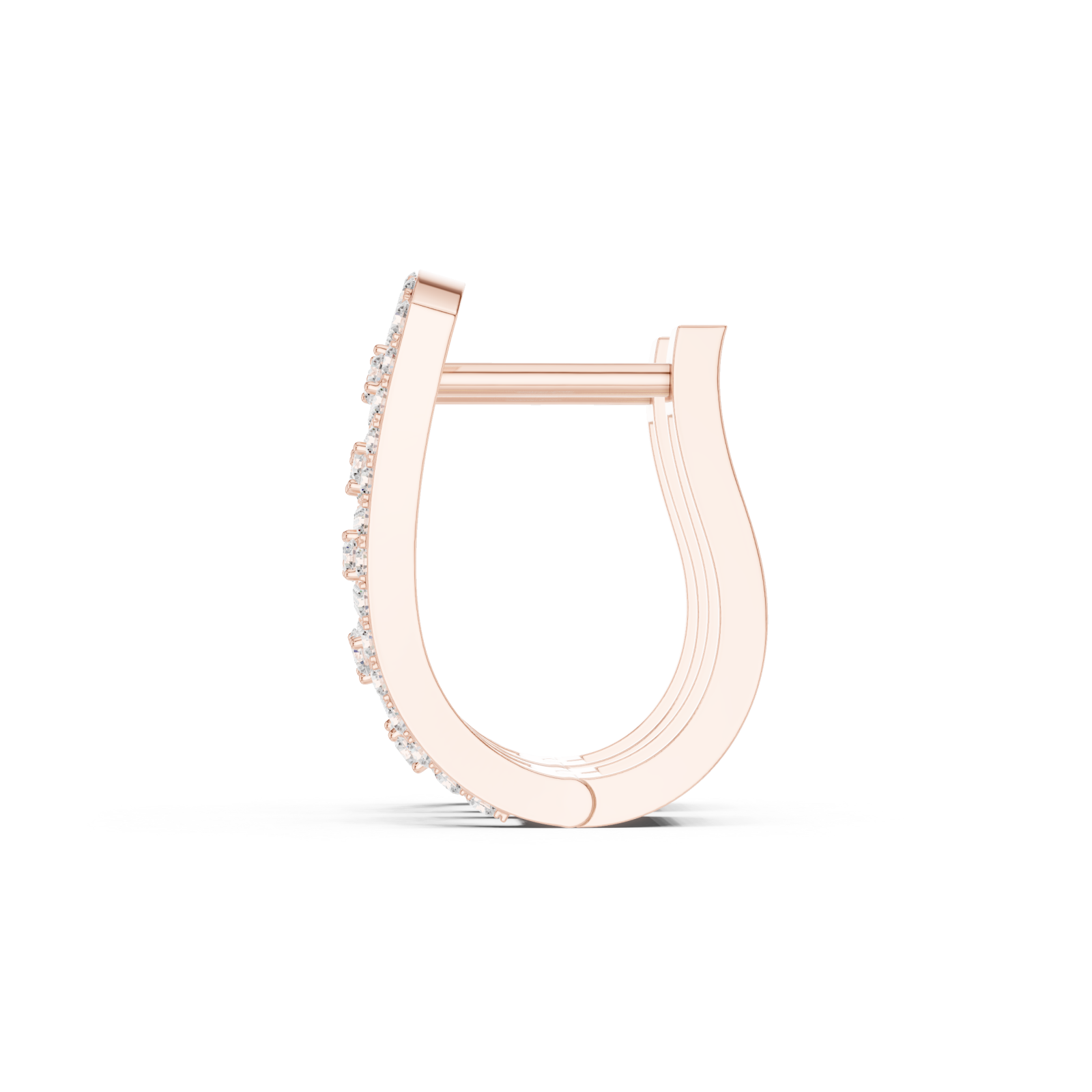  Rose Gold Classic Arc Silhouette Hoop Earrings Side View