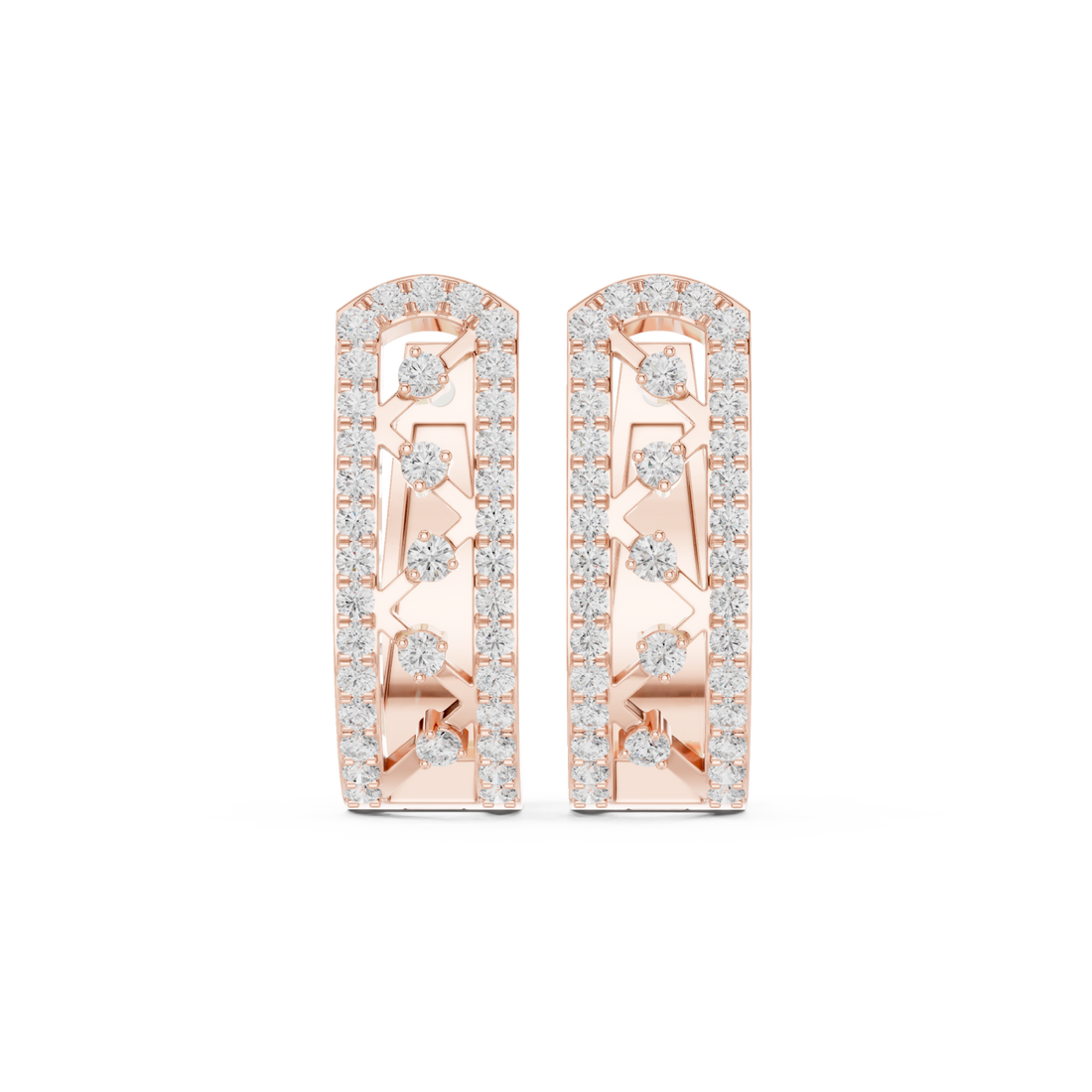  Rose Gold Classic Arc Silhouette Hoop Earrings Right View