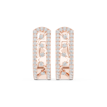  Rose Gold Classic Arc Silhouette Hoop Earrings Front View