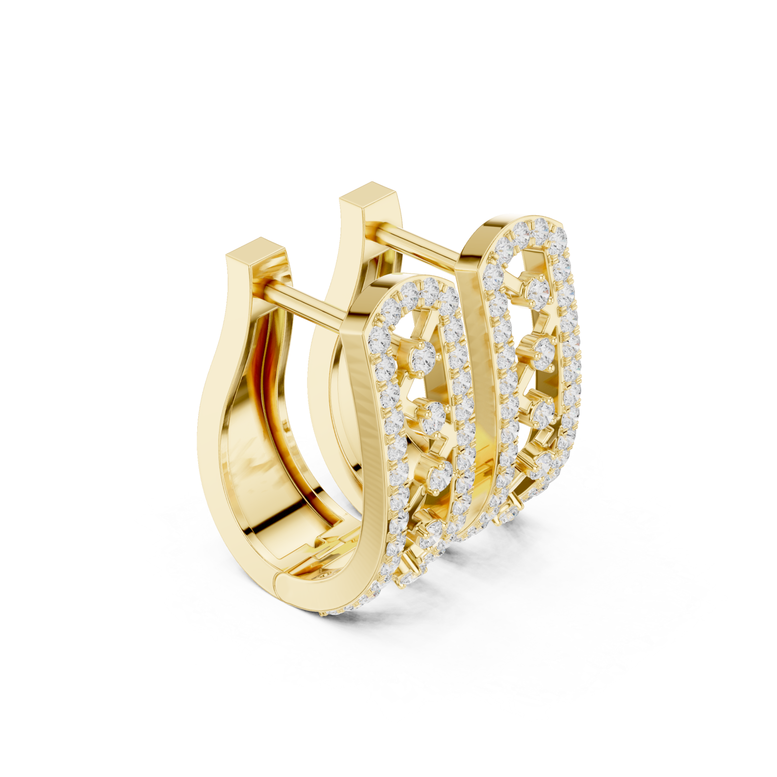  Gold Classic Arc Silhouette Hoop Earrings Left View