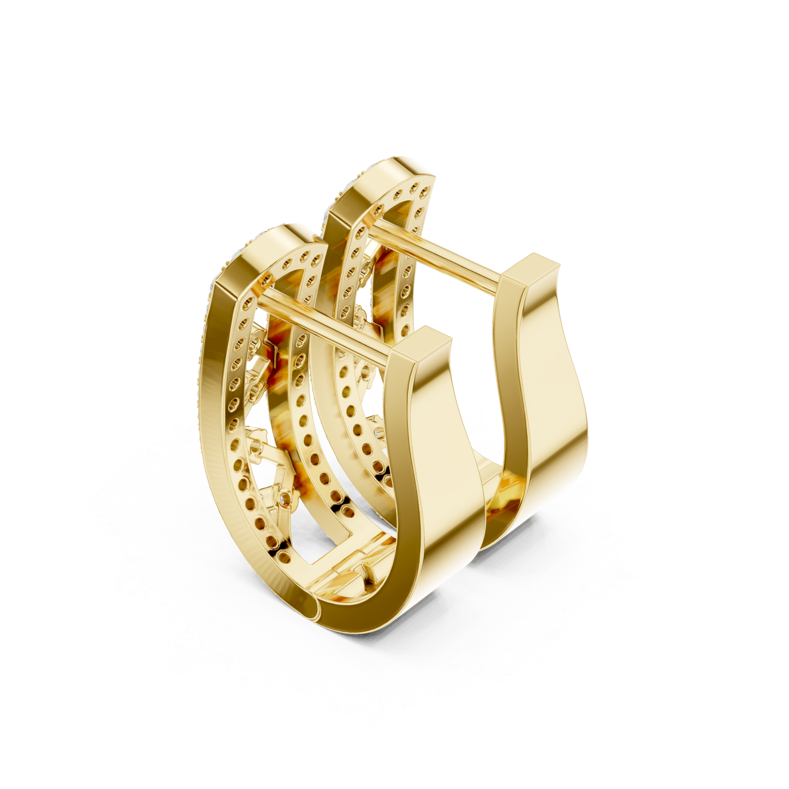 Gold Classic Arc Silhouette Hoop Earrings Right View