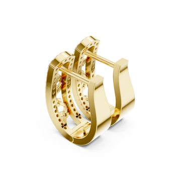 Gold Classic Arc Silhouette Hoop Earrings Right View