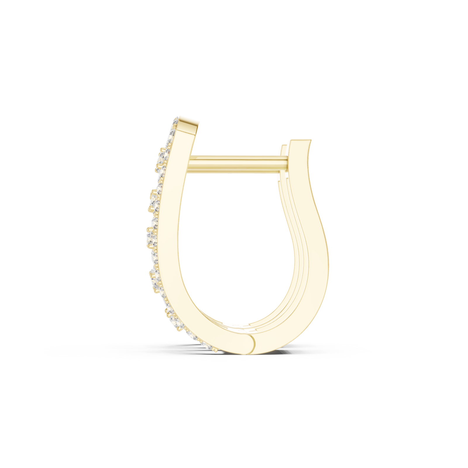  Gold Classic Arc Silhouette Hoop Earrings Side View