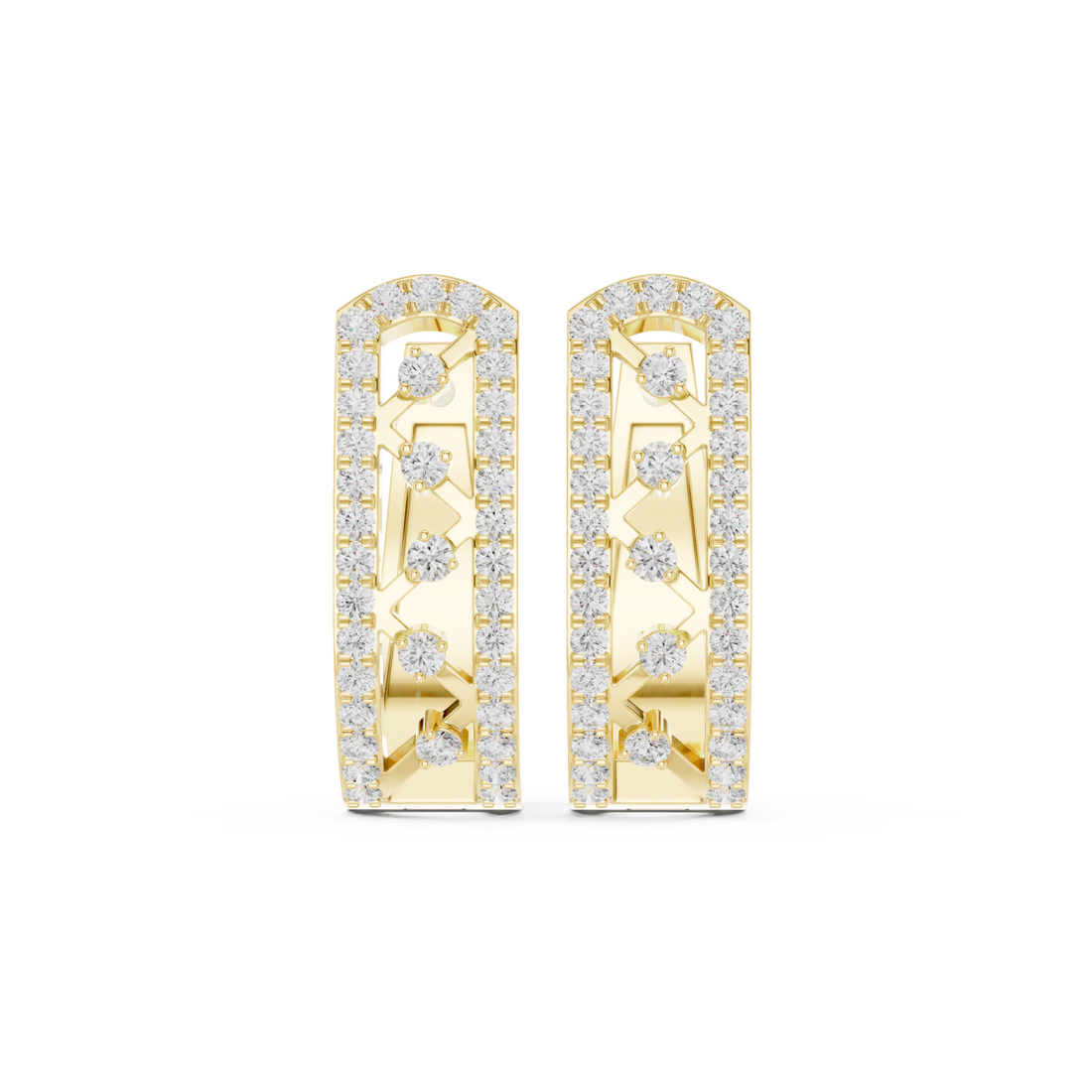 Gold Classic Arc Silhouette Hoop Earrings Right View