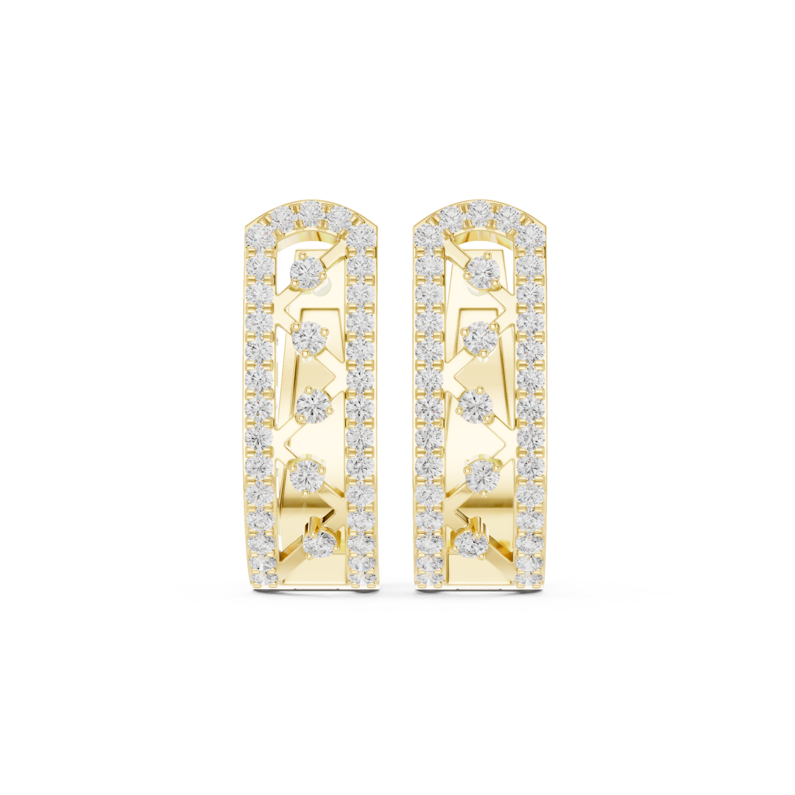  Gold Classic Arc Silhouette Hoop Earrings Front View