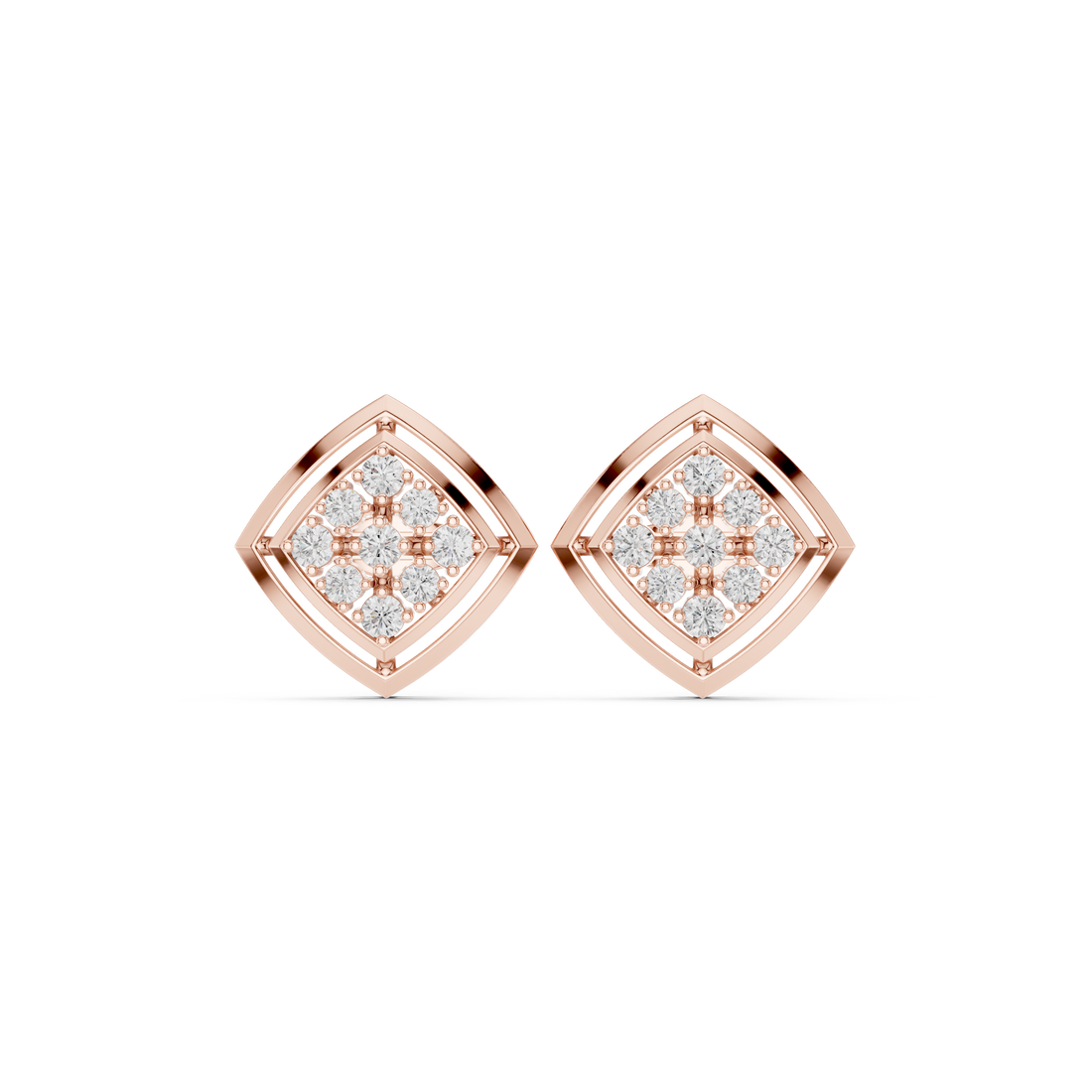  Rose Gold Infinity Pavé Sculpted Modern Earrings Right View