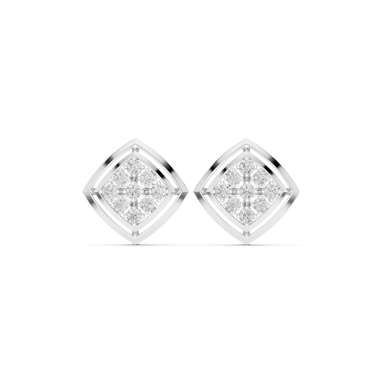  White Gold Infinity Pavé Sculpted Modern Earrings Front View