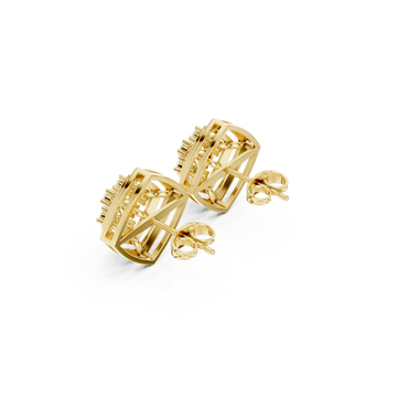 Gold Infinity Pavé Sculpted Modern Earrings Right View