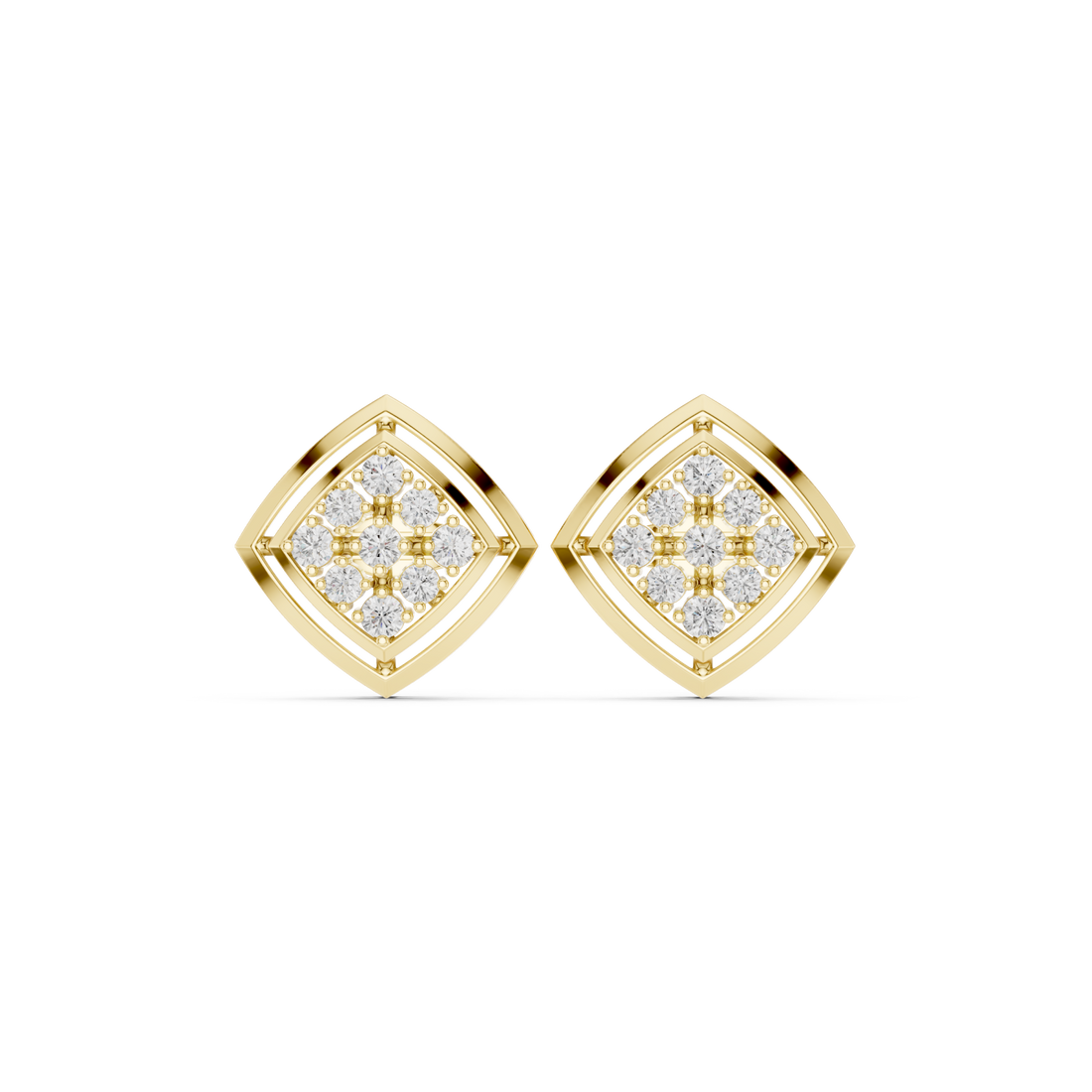 Gold Infinity Pavé Sculpted Modern Earrings Right View